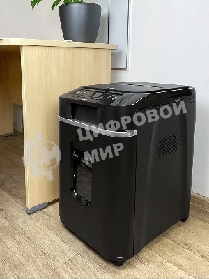 Шредер Heleos АП37-4 черный/серебристый с автоподачей (секр.P-4) фрагменты 220лист. 37лтр. скрепки скобы пл.карты