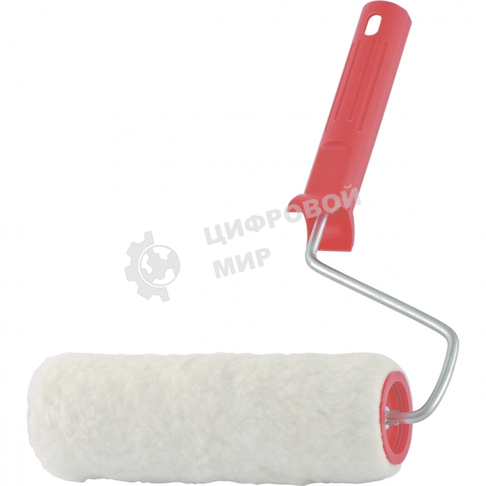 Валик Сибртех Натуральный мех, в сборе, 100 мм, D 48 мм, D ручки 6 мм, крепление шплинтом