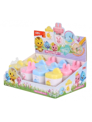 Точилка для карандашей ручная Deli ER01300, 1 отверстие, пластик, ассорти, дисплей