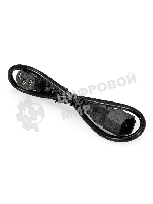 Кабель питания ExeGate Power EC-0,5P (C13 угловой->C14, VDE-250V-3*0.5мм2, медь, черный, 6A, 0.5м)