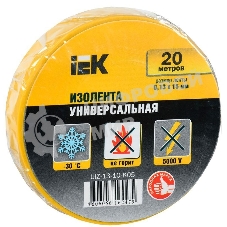 Изолента IEK UIZ-13-10-K05 0,13х15 мм желтая 20 метров