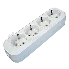 Колодка удлинителя 4-м АВС-пл. с заземл. UNIVersal E304