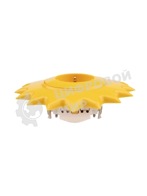 Розетка одноместная Kranz HAPPY Солнце скрытой установки с заземлением и защитными шторками, желтая