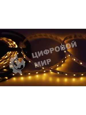 Лента светодиодная открытая, 8 мм, IP23, SMD 2835, 60 LED/m, 12 V, цвет свечения желтый