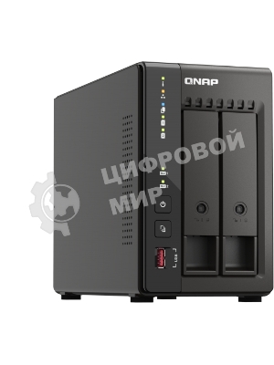 SMB QNAP TS-253E-8G NAS, 2-tray w/o HDD. 2xHDMI-port. 4-core Celeron J6412 2-2.6 GHz, 8Gb DDR, 2x2.5Gb LAN, 2 x M.2 2280 PCIe Gen 3 x2, 2x USB 3.2 Gen 2 (10Gbps) Port, 2x USB 2.0 port