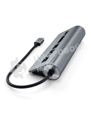 USB-концентратор Satechi Type-C USB Hub & Micro/SD Card Reader. Интерфейс USB-C. 3 порта USB 3.0, слоты для карты памяти, серый космос.