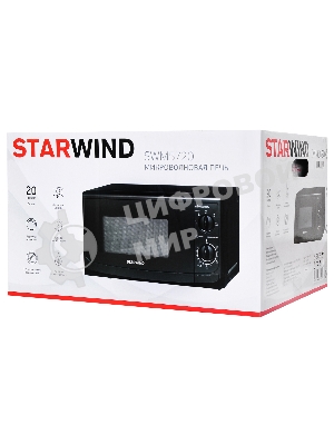 Микроволновая печь Starwind SWM5720 черный, 20 л, 700 Вт, переключатели - поворотный механизм