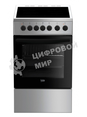Плита электрическая Beko FFSE57114GS серебристый, конфорок 4 шт, духовка 55 л, 50 см x 85 см x 60 см