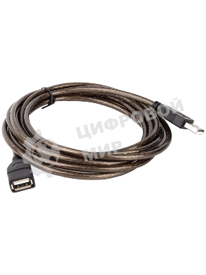 Кабель удлинительный USB2.0 AM/AF прозрачная изоляция 3m  Telecom <VUS6956T-3M>