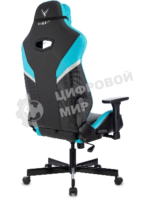Кресло Knight Thunder 5X черный/голубой, экокожа, 120 кг, механизм качания