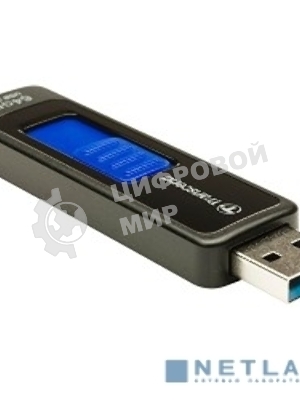 Флешка USB Transcend JetFlash 760 (TS64GJF760), 64Gb, USB 3.0, R/W 130/40, черный/синий