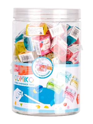 Точилка для карандашей ручная Deli EH032 Comico, 1 отверстие, пластик, ассорти, туба