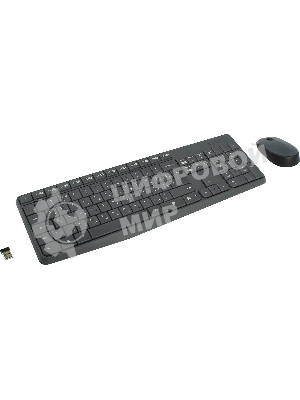Комплект клавиатура+мышь Logitech MK235 беспроводной, USB, 1000 DPI, серый