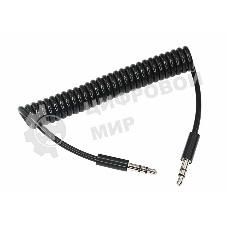 Аудиокабель AUX Rexant 3.5 мм шнур спираль 1 м черный