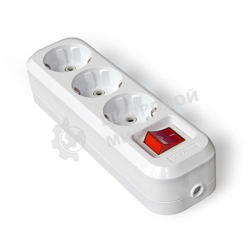 Колодка удлинителя 3-м с выкл. АВС-пл. с заземл. UNIVersal S303