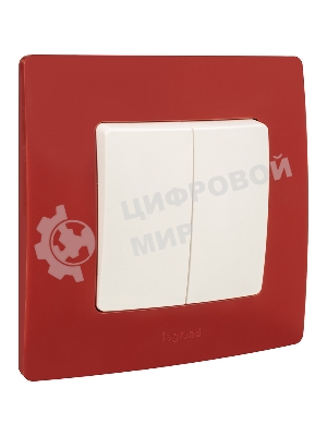 Выключатель двухклавишный 10AX винтовые зажимы ETIKA, белый