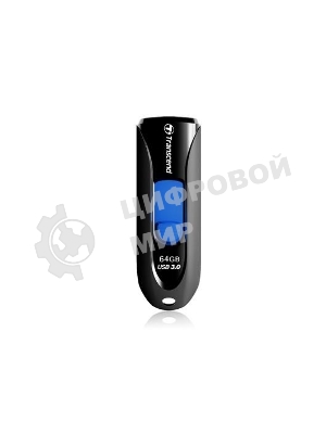 Флешка USB Transcend JetFlash 790 (TS128GJF790K), 128Gb, USB 3.0, R/W 90/40, черный/синий