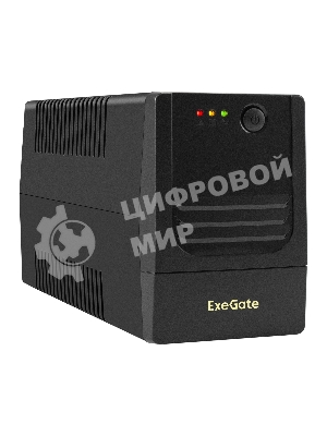 Источник бесперебойного питания ExeGate Power NB-500.LED.AVR.2SH.USB (500VA/300W, LED, AVR, 2*Schuko, USB, батарея 12V 4.5Ah, Black)