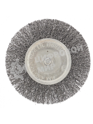 Щетка для дрели Сибртех 100 мм, плоская со шпилькой, витая проволока 0,3 мм