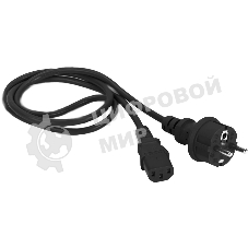 Шнур питания C13-Schuko прямая, 3х0.75, 220В, 10А, черный, 1 метр