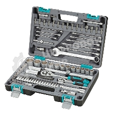 Набор инструментов Stels 14105, 1/2'' 1/4'' CrV пластиковый кейс  82 предм.