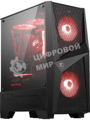 Компьютерный корпус MSI MAG FORGE 100M/mid-tower, ATX, tempered glass side panel/2x RGb 120мм & 1x 120мм fans inc./MAG FORGE 100M