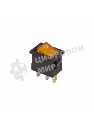 Выключатель клавишный Rexant 12V 15А (3с) ON-OFF желтый с подсветкой Mini