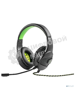 Гарнитура Harper GHS-X15 чёрный/зелёный, проводная