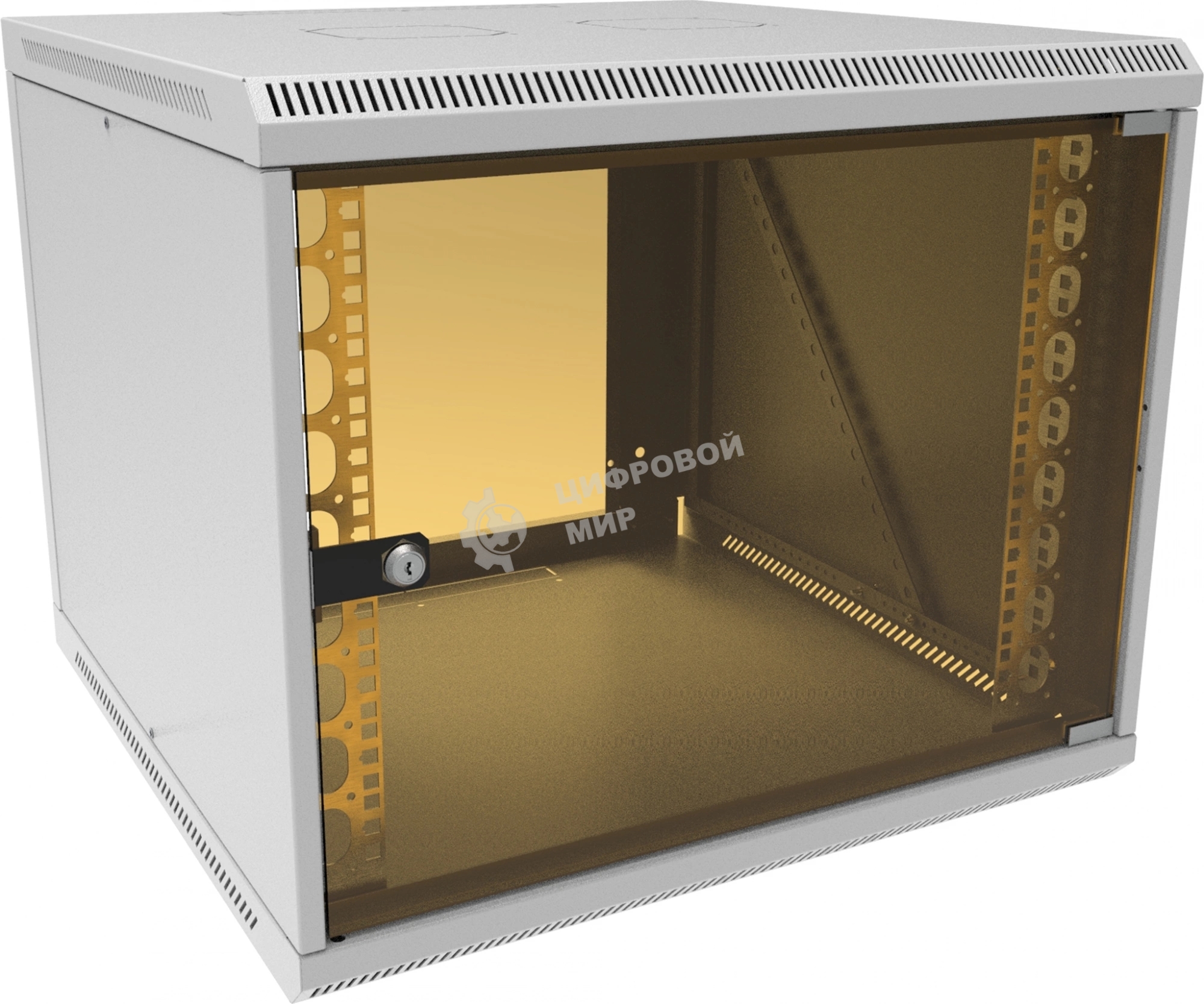 Шкаф коммутационный Suprlan (05-1096) настенный 12U 600x600 мм пер. дв. стекл направл. под закл. гайки 70 кг RAL 7035 535 мм 22.69 кг 500 мм