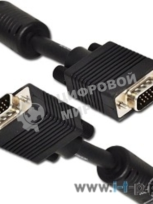 Кабель Gembird/Cablexpert VGA Premium, 15M/15M, 10м, черный, тройной экран, феррит.кольца