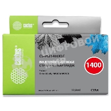 Картридж струйный Cactus CS-PGI1400XLC голубой пигментный (12 мл) для Canon MB2050/MB2350/MB2040/MB2340