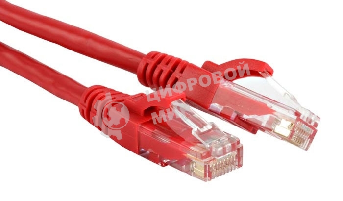 Патч-корд LANMASTER UTP TWT-45-45-0.5-RD вилка RJ-45-вилка RJ-45 cat.5е 0.5м красный ПВХ (уп.:1шт)