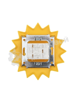 Выключатель двухклавишный Kranz HAPPY Солнце скрытой установки, желтый