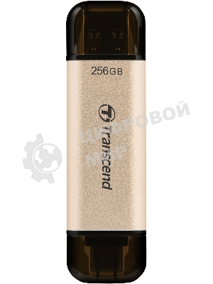 Флешка USB Transcend JETFLASH 930C (TS256GJF930C), 256Mb, USB 3.2 Type-C/Type-A, R/W 420/400, золотистый/черный