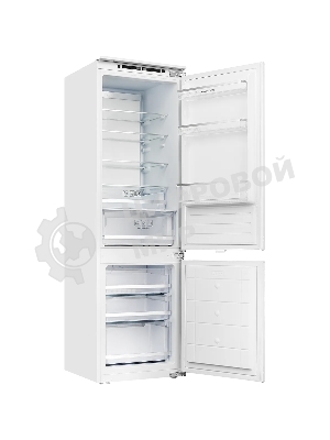 Встраиваемый холодильник Kuppersberg RBN 1760, High-Tech, объем 237 л, скользящий фасад, электронное управление, No Frost, антибактериальный пластик, звуковой сигнал при открытой дверце, перенавешиваемые двери, LED освещение, уровень шума 41 дБ, энергоэффективность А+, белый