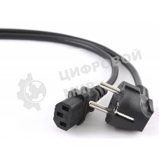 Кабель питания Gembird 1.8м, VDE(0.75мм), черный, с зазем., пакет