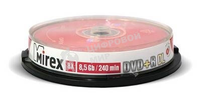 Диск DVD+R Mirex 8.5 Gb, 8x, Cake Box (10), Dual Layer (10/300)
