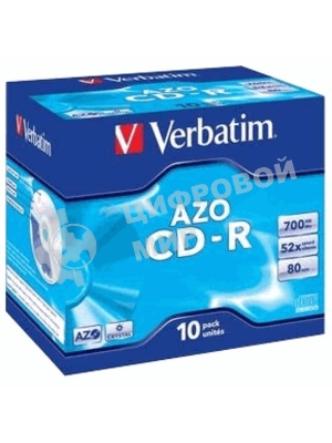 Диск CD-R Verbatim 700Mb 52x Jewel case (10шт) (43327)