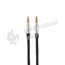 Аудиокабель AUX Rexant 3.5 мм шнур плоский 1 м черный