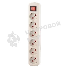 Колодка удлинителя 6-м с заземл. с выкл. Lezard 720-0600-602