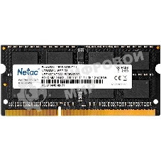 Оперативная память NETAC Basic, DDR3L, 8GB (1x8GB), 1600MHz, CL11, SO-DIMM