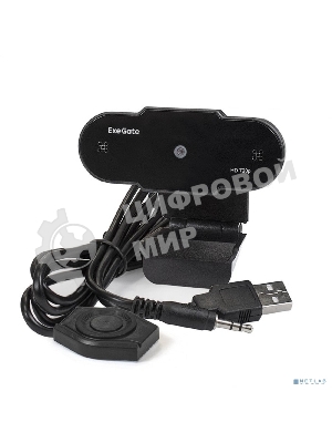Веб-камера ExeGate BlackView C525 HD 1280x720, 30 кадр/с, USB Type-A, микрофон (шумоподавление), шторка приватности, универсальное крепление