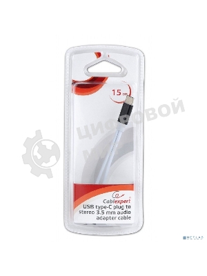 Переходник Cablexpert USB Type-C/Jack3.5 F+ Type-C F, черный, пакет (CCA-UC3.5F-02)