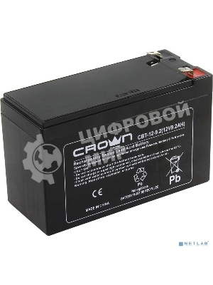 Батарея для ИБП CROWN CBT-12-9.2 (12V 9.2Ah) F2 срок службы 5 лет