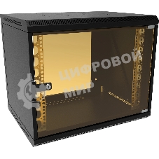 Шкаф коммутационный Suprlan (05-1093-B) настенный 6U 600x450 мм пер. дв. стекл направл. под закл. гайки 70 кг черный 385 мм 19.01 кг 500 мм