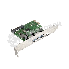 Контроллер ExeGate EXE-323 PCI-E 2.0, 2*USB 3.0 ext + 1*Type-C, разъем доп.питания (OEM)