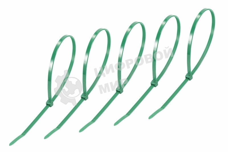Хомут-стяжкa нeйлонoвая Rexant 400x4,8 мм, зеленая, упаковка 25 шт.