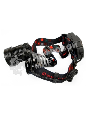 Фонарь налобный Ultraflash E1333 черный 4Вт лам.:светодиодный встроенный аккумулятор (13905)