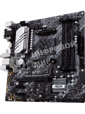 Материнская плата ASUS PRIME B550M-A WIFI II, AM4, AMD B550, 4xDDR4, 4xSATA, 2xM.2, 1xPCI-E 4.0 x16, 2xPCI-E x1, 1xDVI-D, 1xHDMI, 1xVGA, 1x 1Gb LAN, 2xUSB-A 3.2 Gen 2, 4xUSB-A 3.2 Gen 1, 3x3.5 мм, 7.1, Micro-ATX