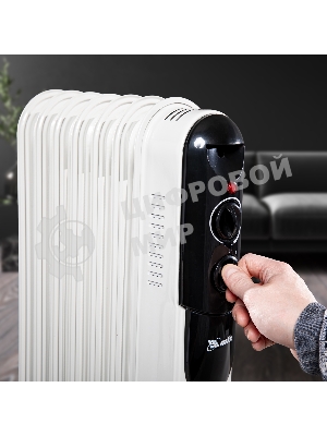 Обогреватель масляный MTX OCH-1500, белый, 1500 Вт, 15 м2, термостат